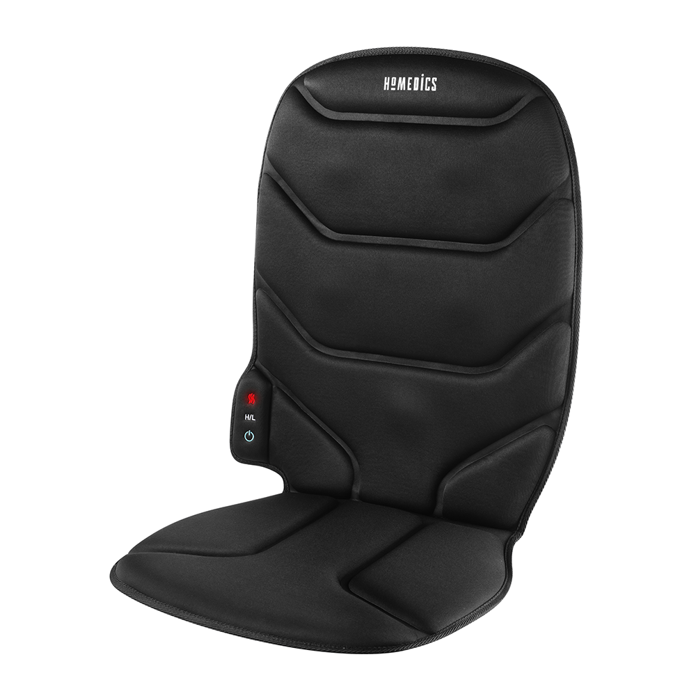 Angled view of the Homedics Thera-P Massage Comfort Cushion with Heat