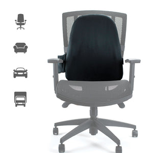 CustomAIR Backrest with Adjustable Lumbar - backrest on office chair with Icons for places to use  including office chairs, sofa chairs, box trucks, and cars  - ObusForme