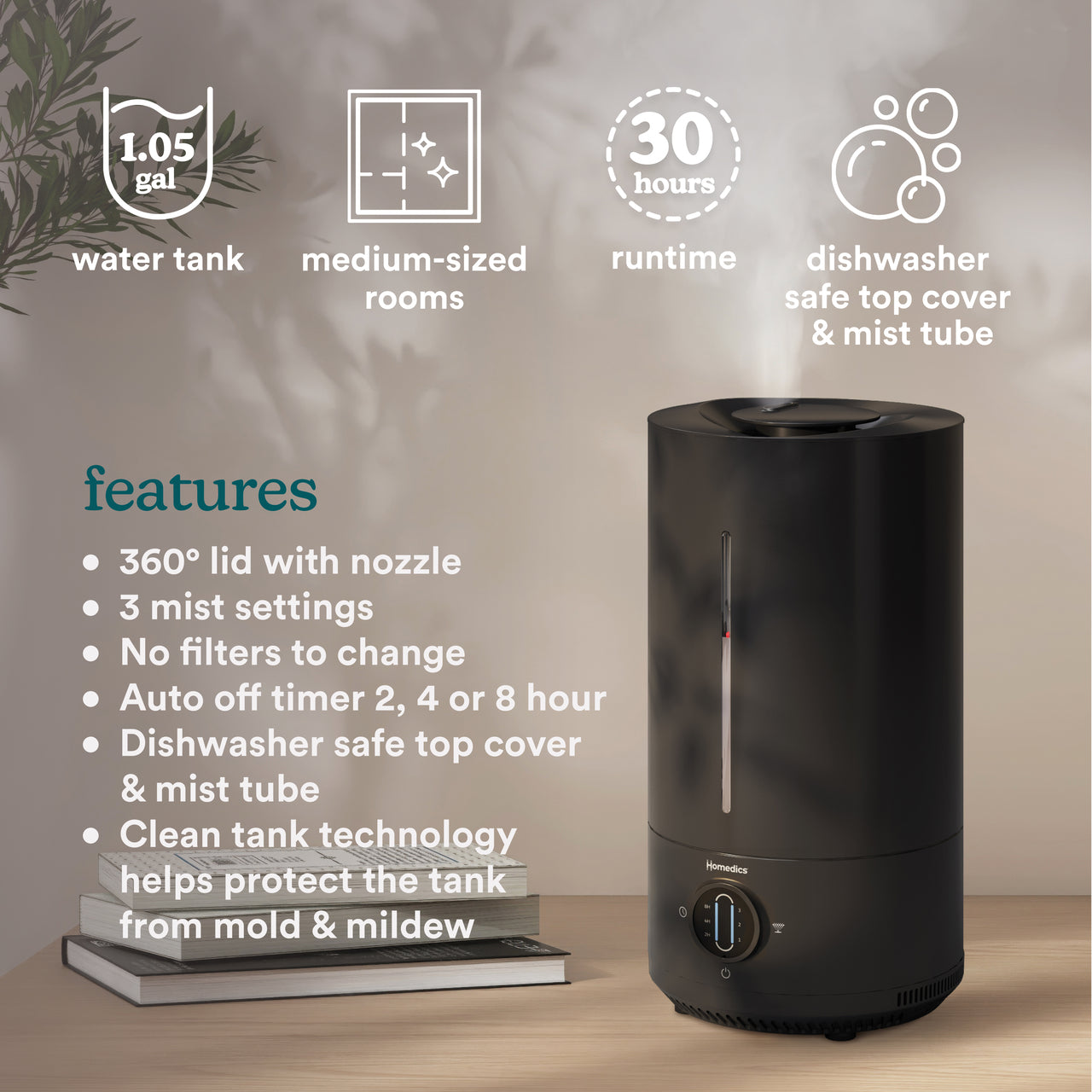 COOL MIST ULTRASONIC HUMIDIFIER – Homedics