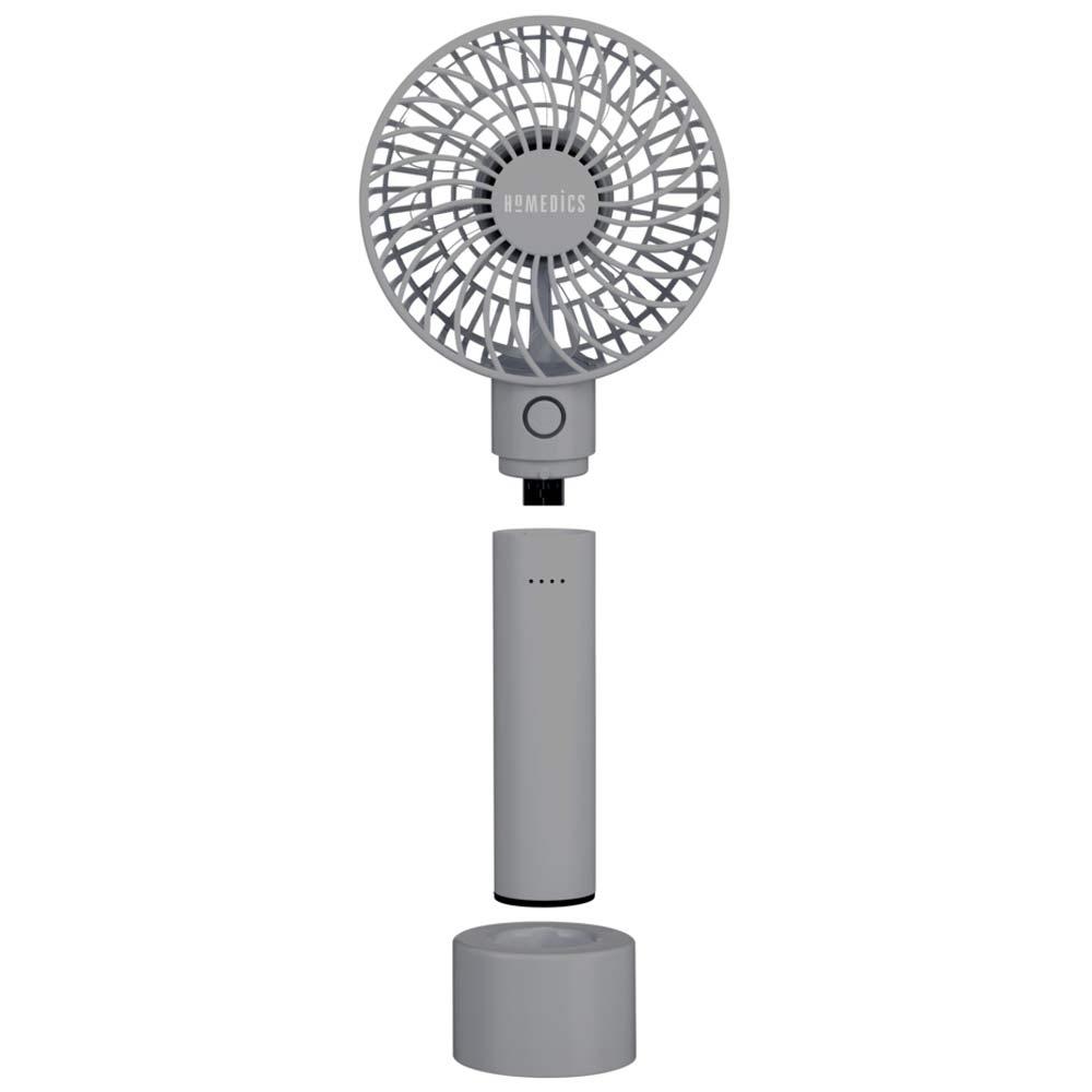 Front view of the Homedics TotalComfort Rechargeable Handheld Fan