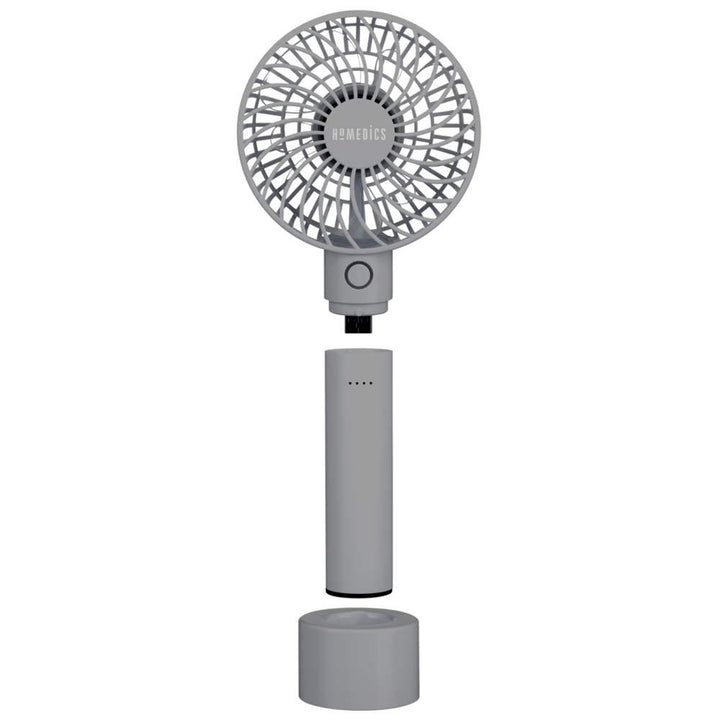 Front view of the Homedics TotalComfort Rechargeable Handheld Fan