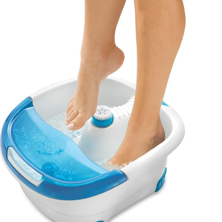 Feet in the Homedics Pedicure Spa Footbath with Heat