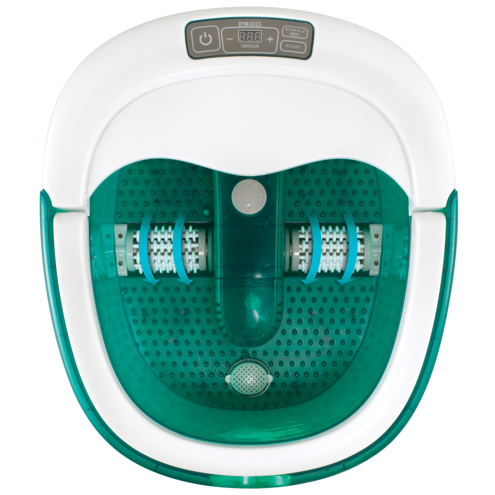 Top-down view of Homedics Deep Soak Duo Footbath with Poweroll Massage - Powered off