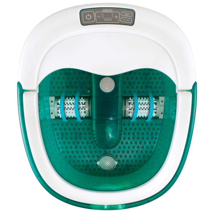 Top-down view of Homedics Deep Soak Duo Footbath with Poweroll Massage - Powered off
