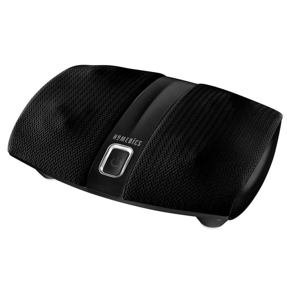 Angled view of the Homedics Shiatsu Elite Foot Massager with Heat with massage elements highlighted