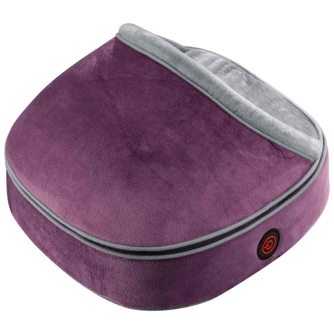 Purple | Angled view of the purple Homedics Double Duty Shiatsu Massager with Soothing Heat