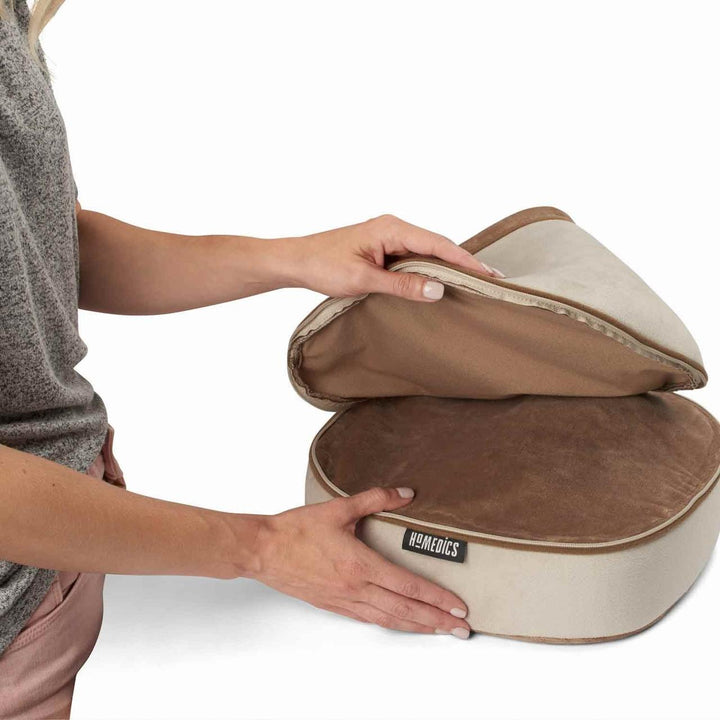 Tan | Tan Homedics Double Duty Shiatsu Massager with Soothing Heat with removable cover