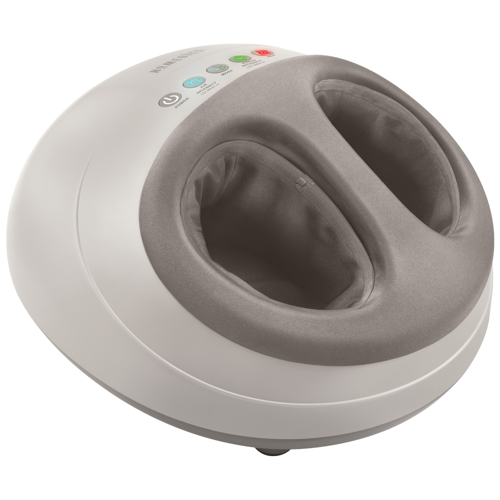 Grey | Angled view of the Homedics Shiatsu Air Pro Foot Massager with Heat