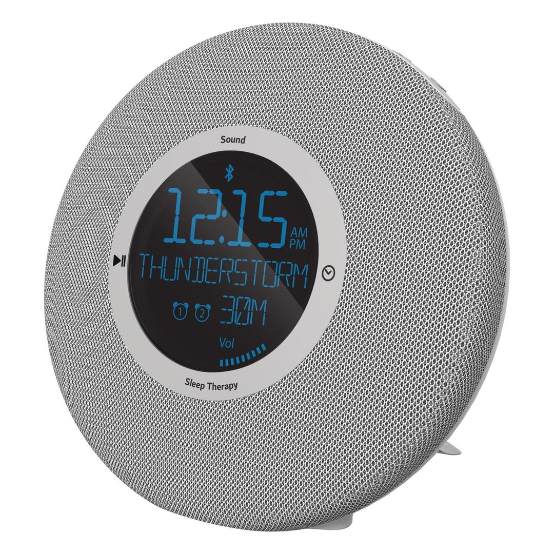 Angled of the Homedics Deep Sleep Revitalize Engineered Sleep Sound Alarm Clock