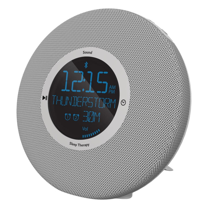 Angled of the Homedics Deep Sleep Revitalize Engineered Sleep Sound Alarm Clock