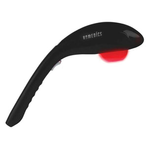 Black | Profile view of the black Homedics Cordless Percussion Body Massager with Soothing Heat