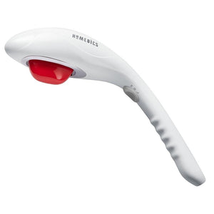 White | Angled view of the white Homedics Cordless Percussion Body Massager with Soothing Heat