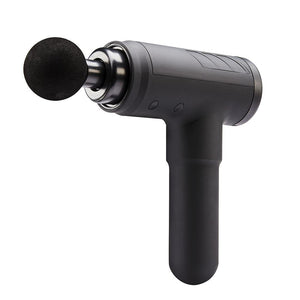 Man massages left bicep with the Homedics Therapist Select Percussion Massager