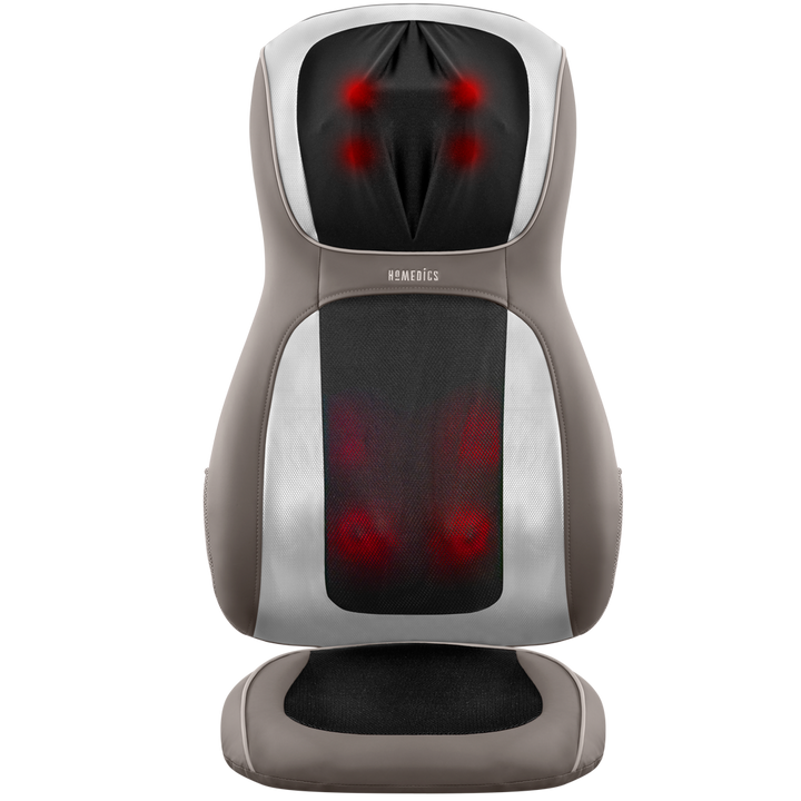 Front view of the Homedics Perfect Touch Masseuse App-Controlled Massage Cushion with Heat with heat and massage elements highlighted