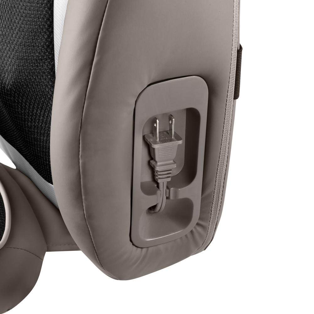 Close-up of the power plug to the Homedics Perfect Touch Masseuse App-Controlled Massage Cushion with Heat