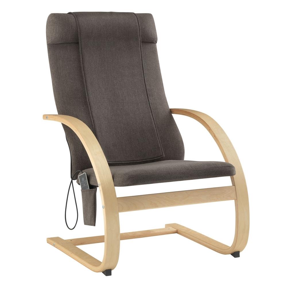 Woman sits in chair and enjoys a massage from the Homedics 3D Shiatsu Massaging Lounger