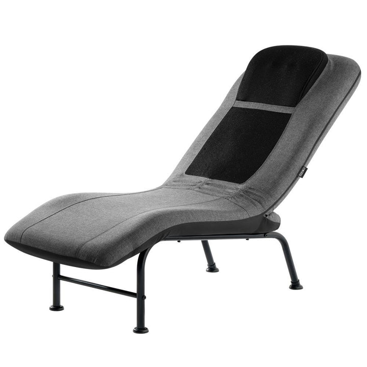 Right angled view of the Homedics Shiatsu Massaging Chaise Lounger reclined