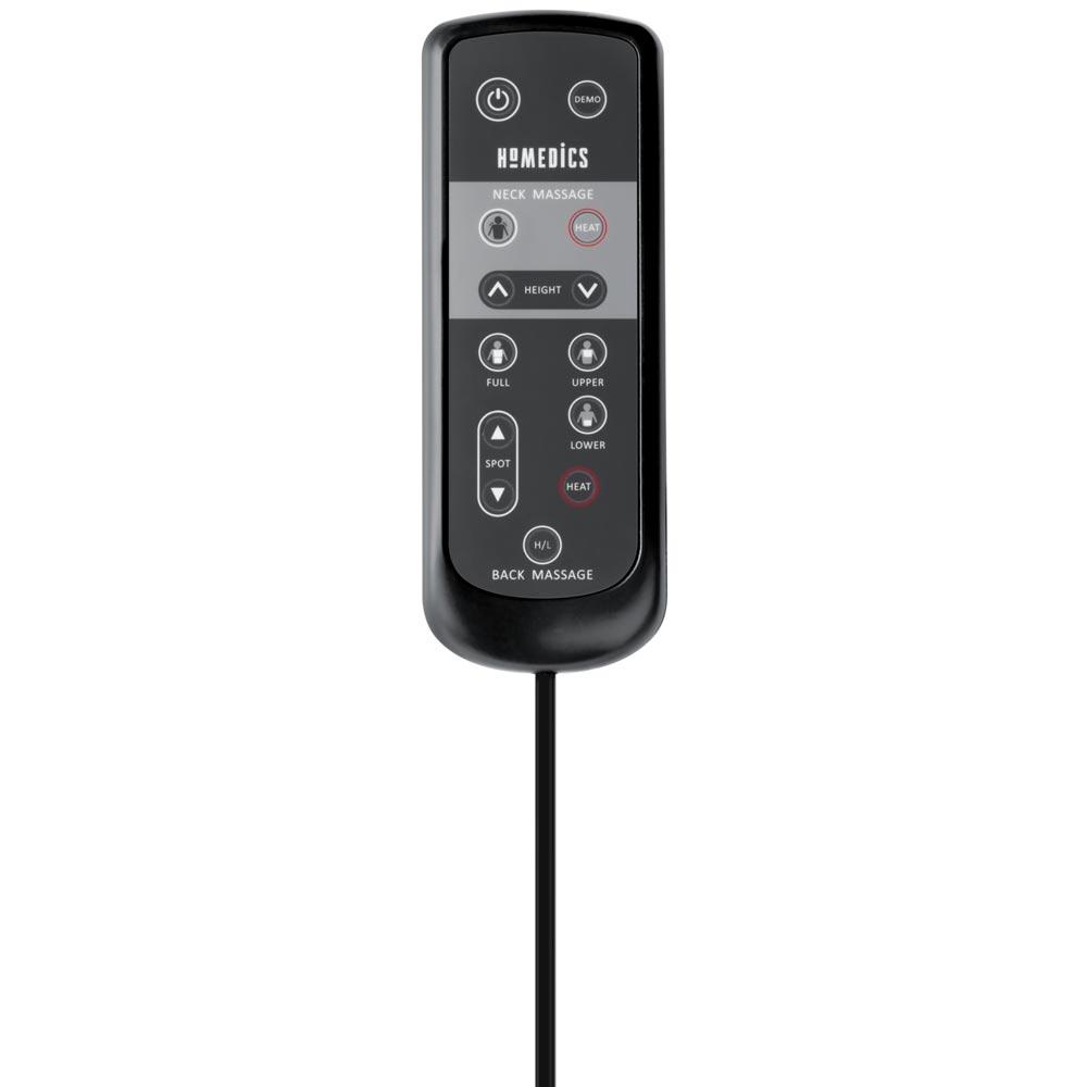 Close-up view of the controller for the Homedics Shiatsu Massaging Chaise Lounger