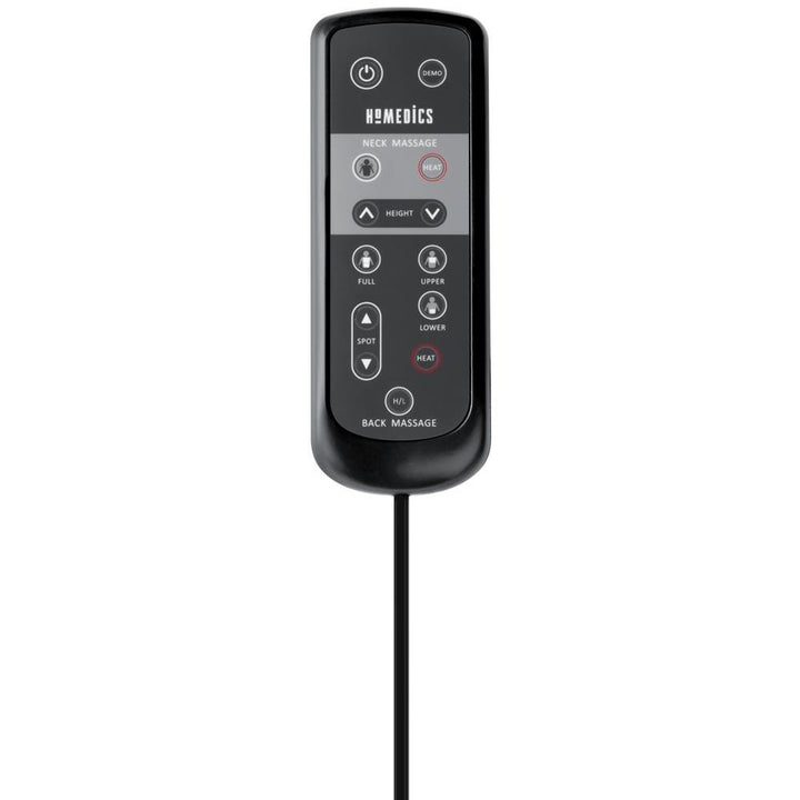 Close-up view of the controller for the Homedics Shiatsu Massaging Chaise Lounger
