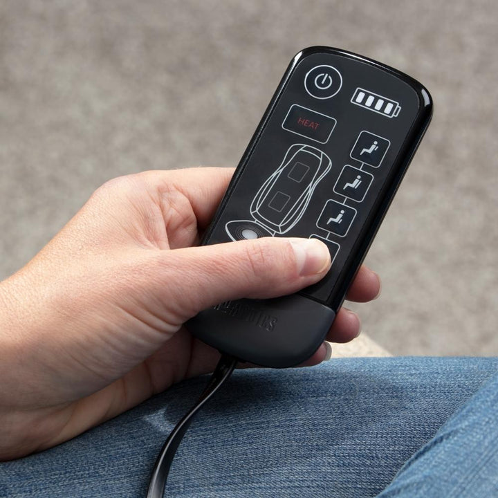 Close-up of controller for the Homedics Cordless Shiatsu Pro+ Massage Cushion with Soothing Heat