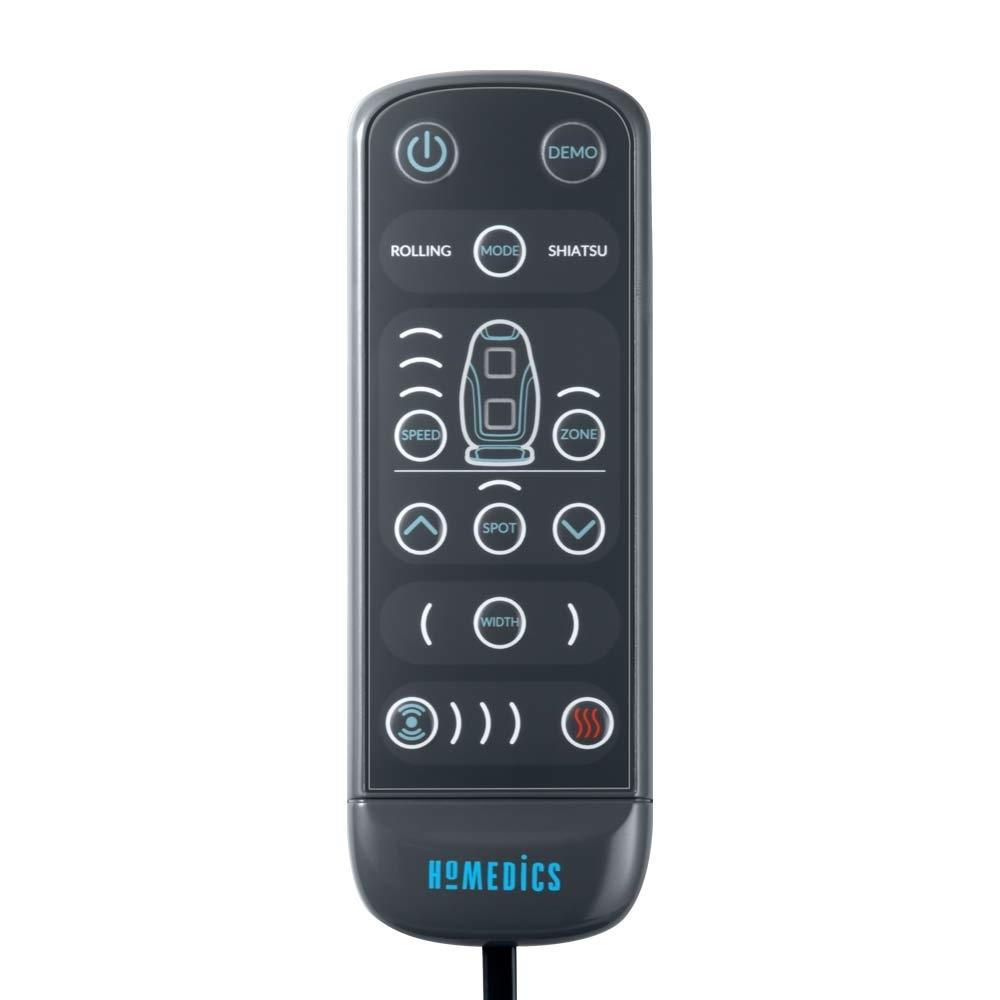 Close-up view of the controller for the Homedics Gentle Touch Gel Shiatsu Massage Cushion with Heat