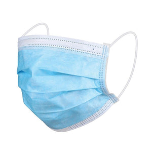 Angled view of one Homedics Single Use Ear-Loop Face Mask (50 Count)
