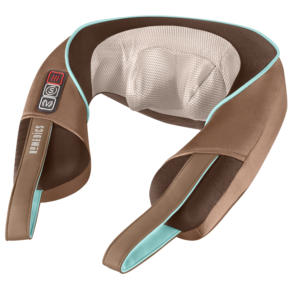 Top-down view of the Homedics Shiatsu Plus Neck and Shoulder Massager with Heat with massaging elements highlighted