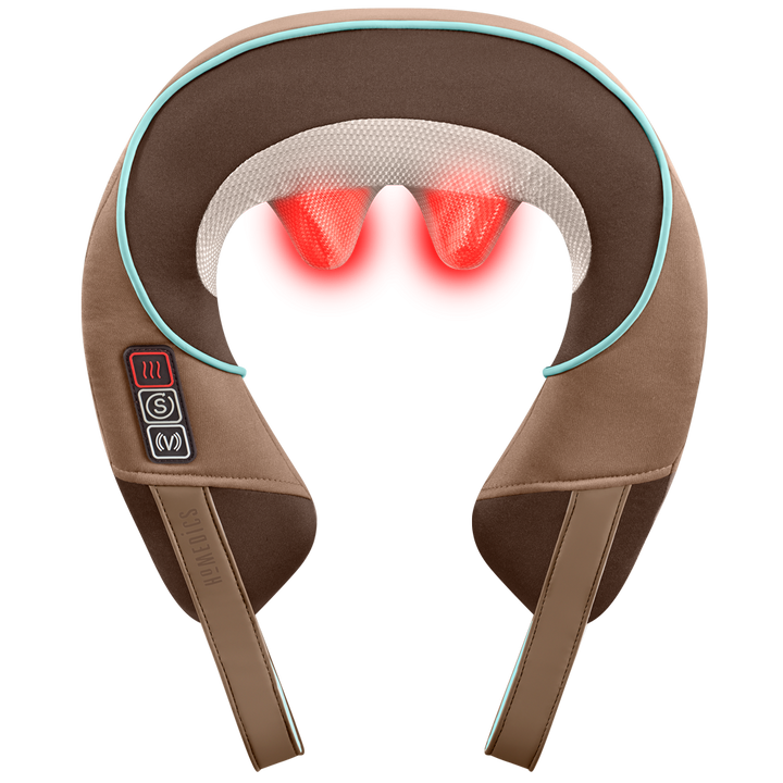 Top-down view of the Homedics Shiatsu Plus Neck and Shoulder Massager with Heat with massaging elements highlighted