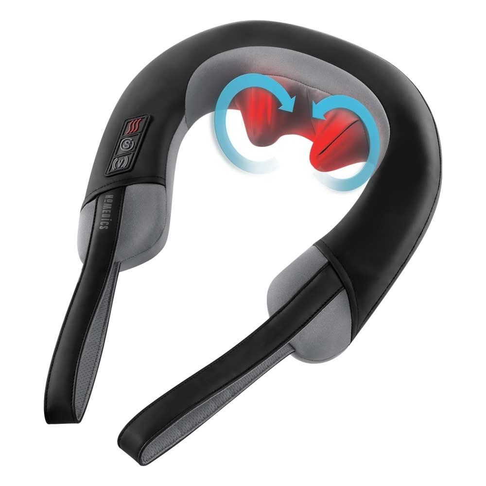 Angled view of the Homedics Pro Therapy Elite - Shiatsu and Vibration Neck Massager with Heat with graphics