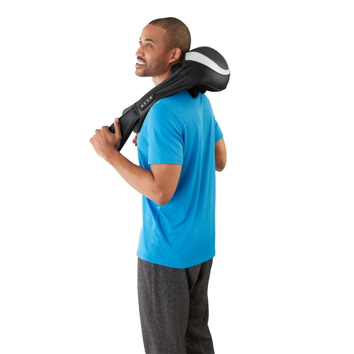 Rechargeable True Touch Neck & Shoulder Massager with Heat - In Use Neck - Homedics Canada