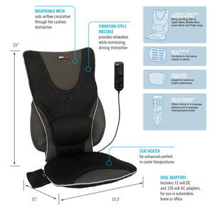 Backrest Support Driver's Seat Cushion with Heat and Massage  A Plus