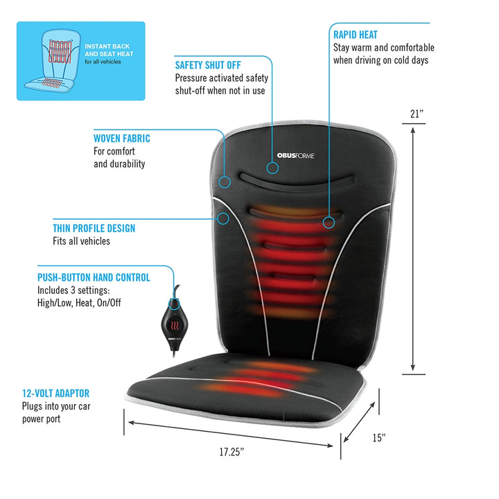 Back & Seat Heated Car Cushion