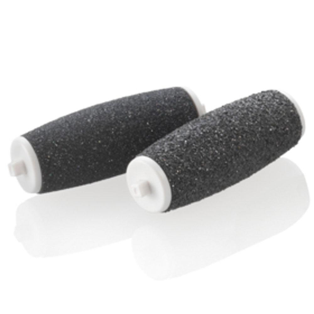 Close-up view of the interchangeable heads for the Homedics Pedicure Callus Remover
