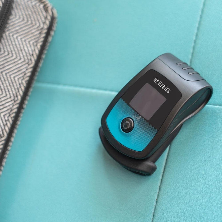Angled view of the Homedics Deluxe Pulse Oximeter
