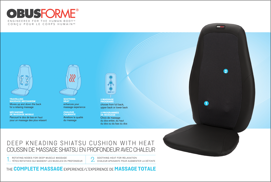 Deep Kneading Shiatsu Massage Cushion with Heat Box