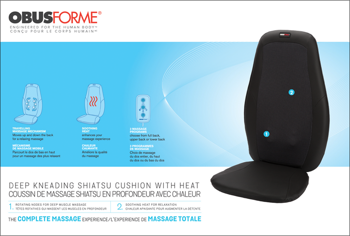 Deep Kneading Shiatsu Massage Cushion with Heat Box