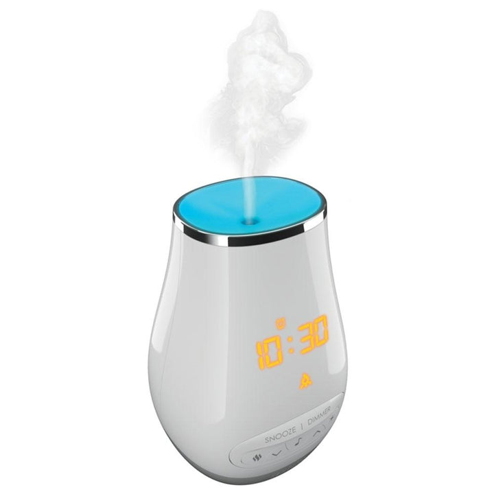 Angled view of the Homedics SoundSpa Slumber Scents - Powered on