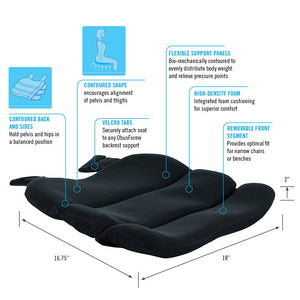 Black|Contoured Seat Cushion - Main - ObusForme