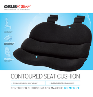 Black|Contoured Seat Cushion - package - ObusForme