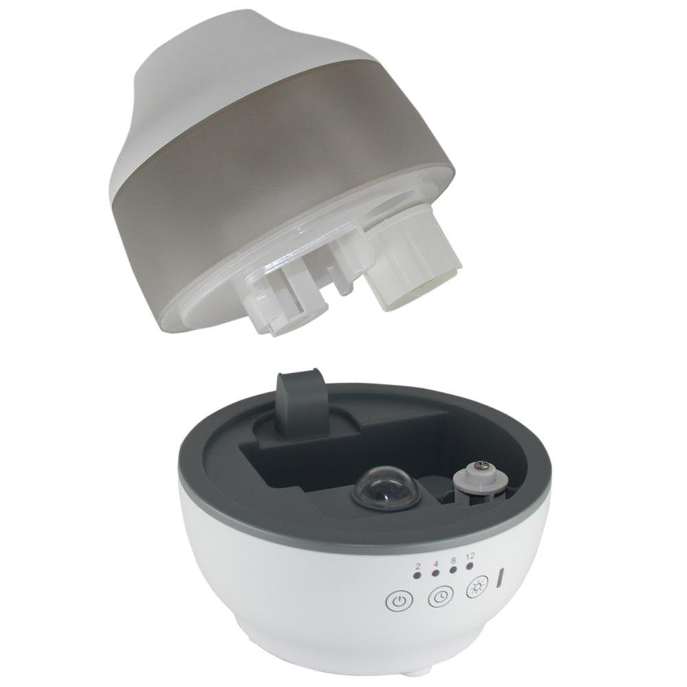 Angled view of the Homedics TotalComfort Cool Mist Ultrasonic Humidifier with tank separated