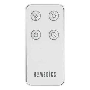 Close-up view of the remote control for the Homedics TotalComfort Cool-Mist Humidifier
