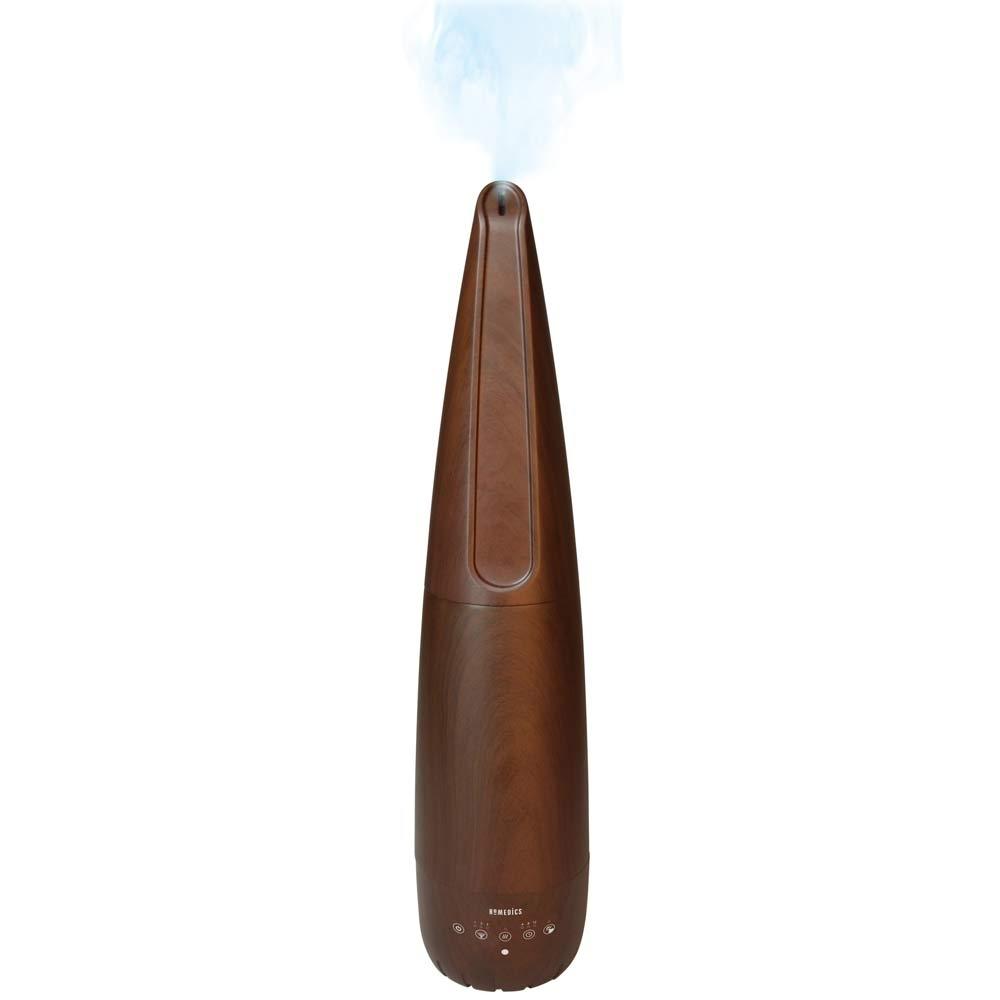 Front view of the Homedics TotalComfort 2-in-1 Warm and Cool Humidifier with mist extension wand - active view