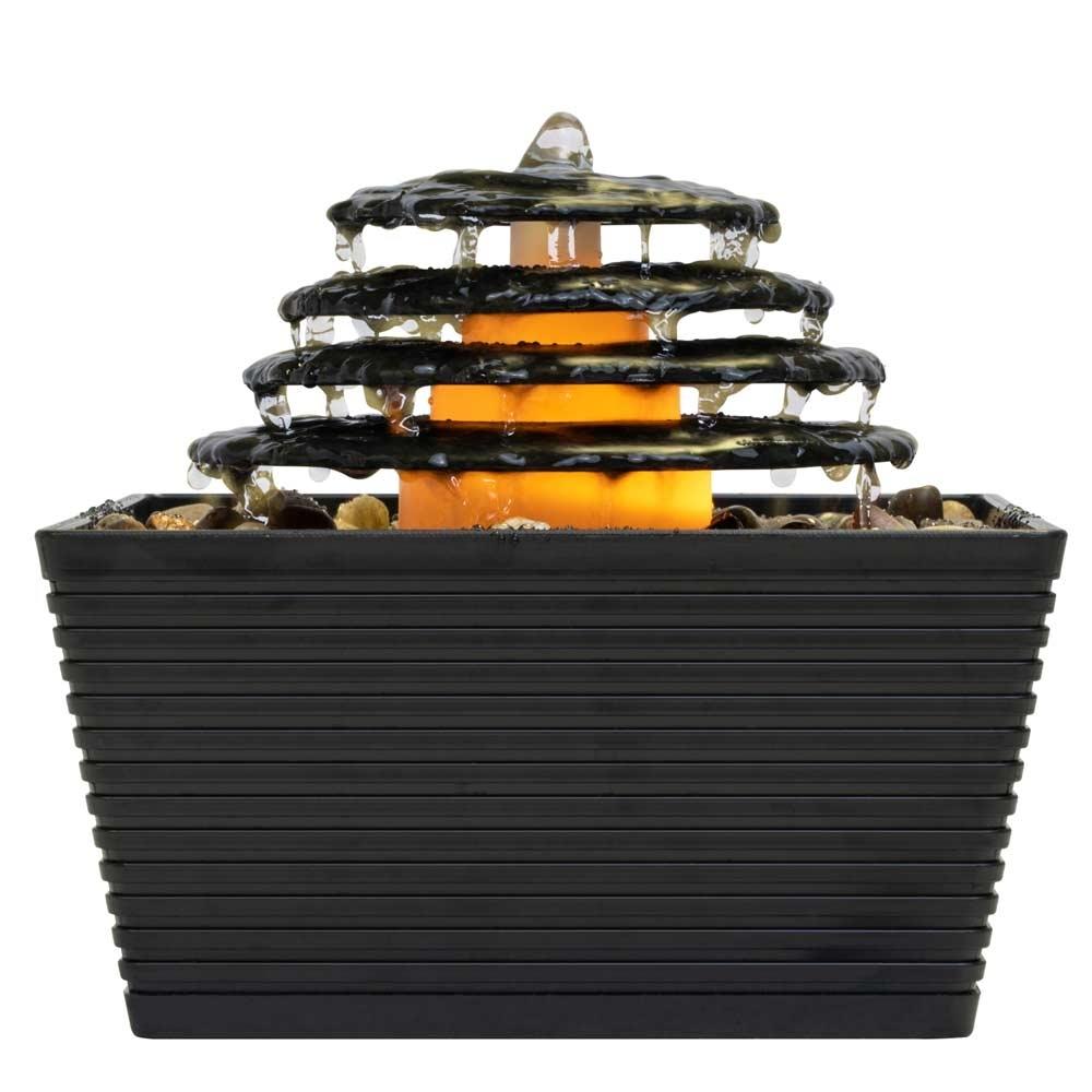 Profile view of the Homedics Envirascape Entrance Tabletop Relaxation Fountain