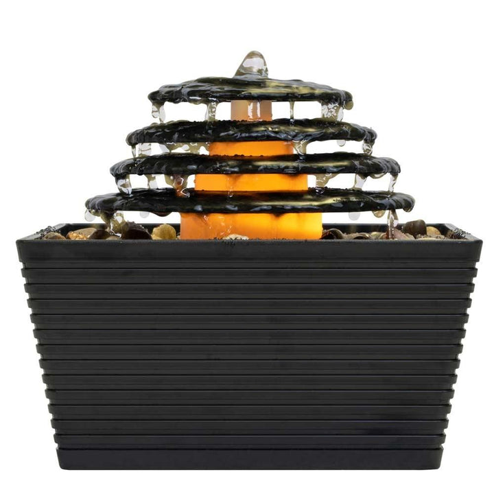 Profile view of the Homedics Envirascape Entrance Tabletop Relaxation Fountain