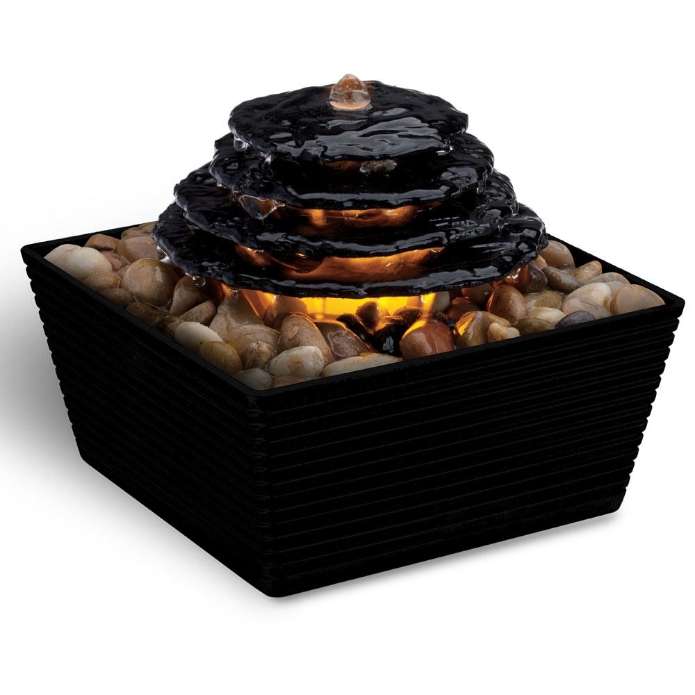 Top-down view of the Homedics Envirascape Entrance Tabletop Relaxation Fountain