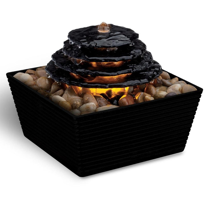 Top-down view of the Homedics Envirascape Entrance Tabletop Relaxation Fountain