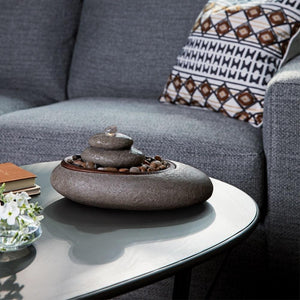 Homedics Mirra Oceanside Relaxation Fountain on coffee table