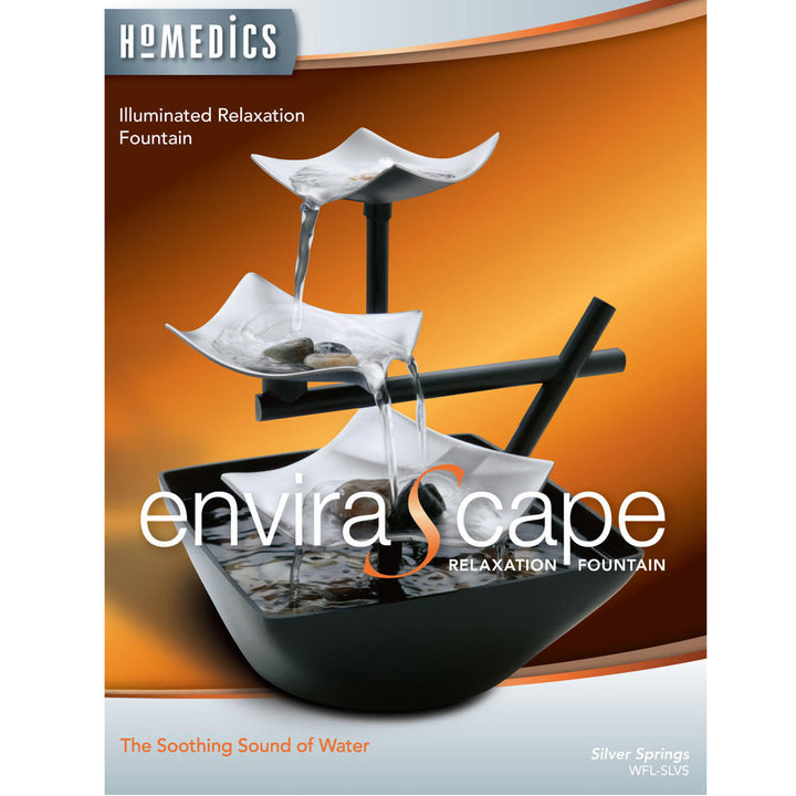 Homedics EnviraScape Silver Springs Relaxation Fountain box